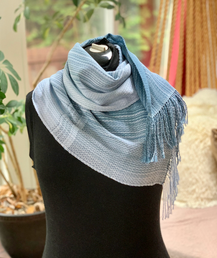 Wyoming Woven Blue Skies Gradient Scarf - Organic Cotton